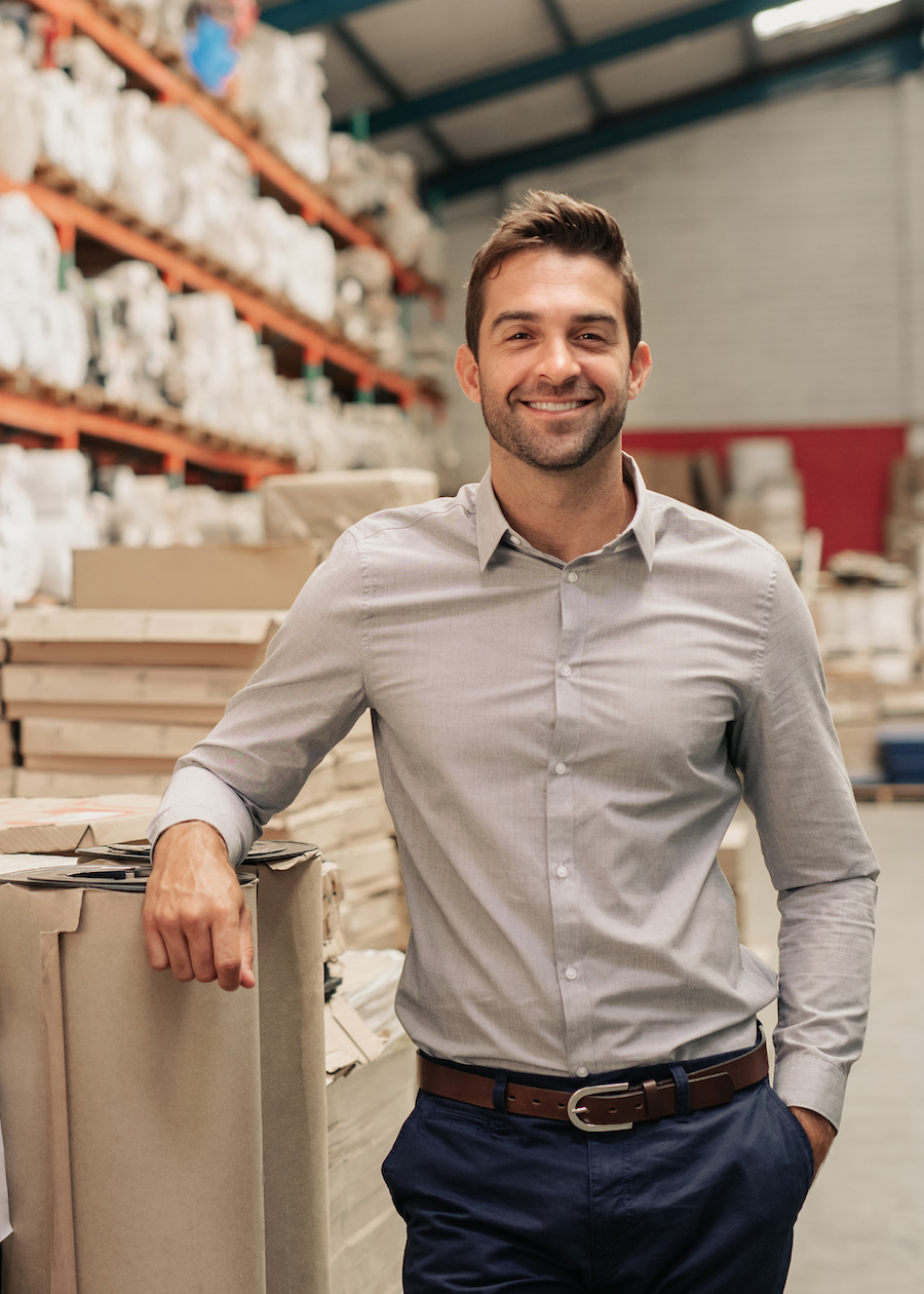 Empreendedor em armazém